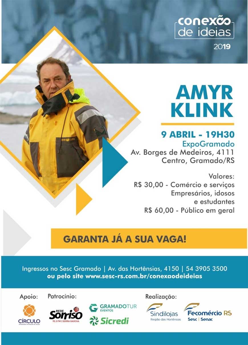 Amyr Klink faz palestra em Gramado